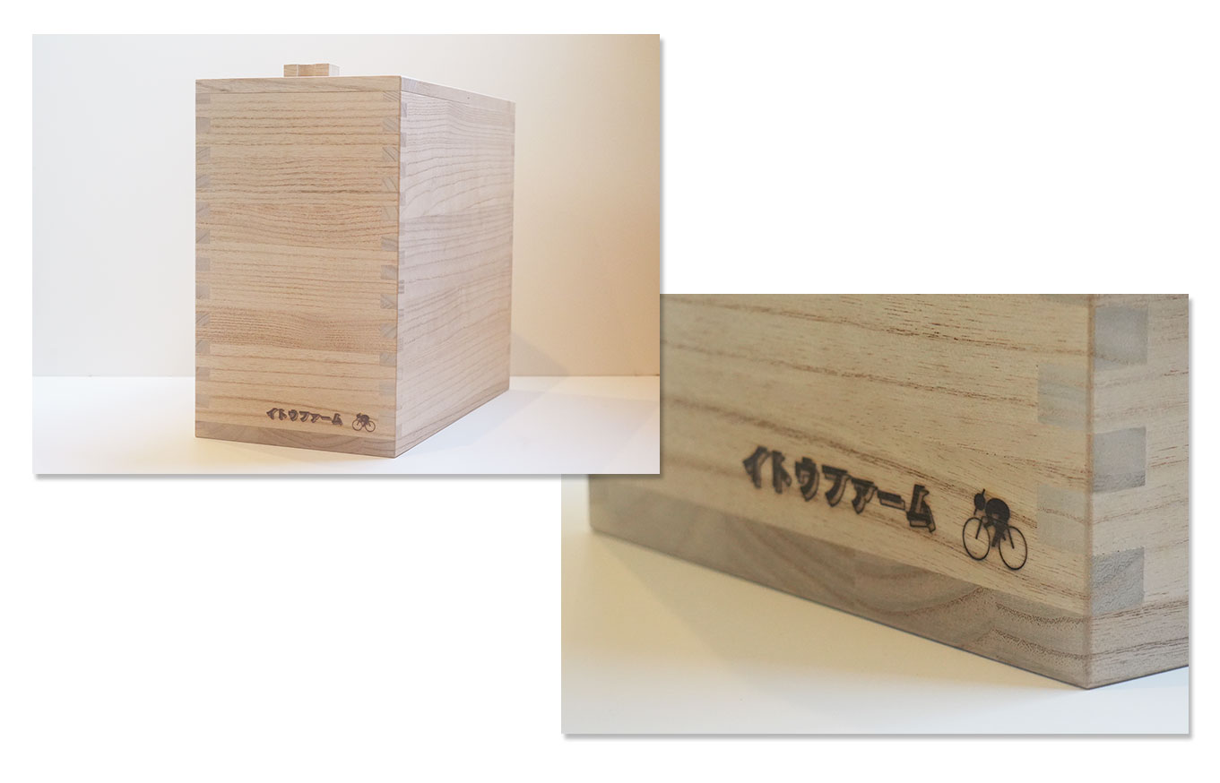 イトウファームロゴ入り桐の米びつ